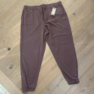 Heather Maroon Jogger Pants with Pockets
